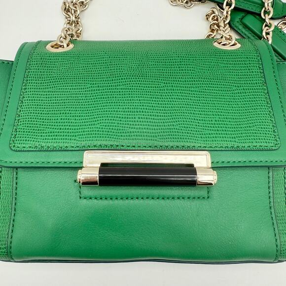 Diane von Fürstenberg DVF 440 Mini Shoulder Bag Emerald Green Leather Chain - Picture 4 of 16